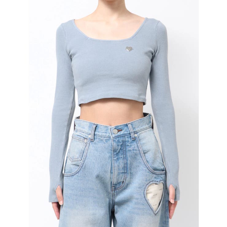 ブルー | クロスクロップフィットトップ | EMODA