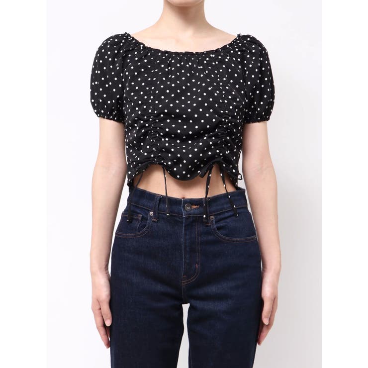 ブラック | 2WAY STRING RIBBON TOP | EMODA