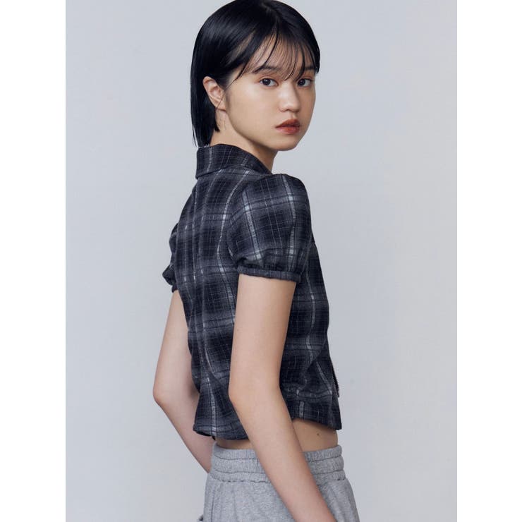 ストリングリボンジップシャツトップ | EMODA | 詳細画像18 