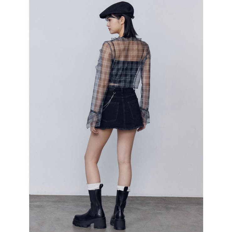 EMODA クロップドデニムスカートセットアップ Ritomo De Ricco セットアップ クロップドデニムジャケット+