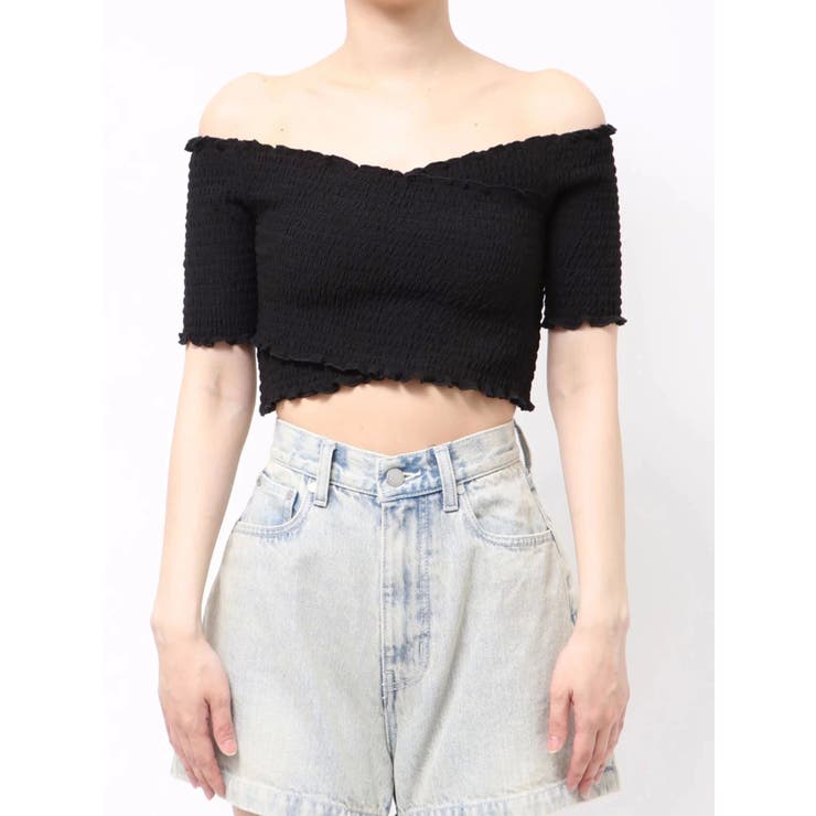 ブラック | フィットクロスバンドトップ | EMODA