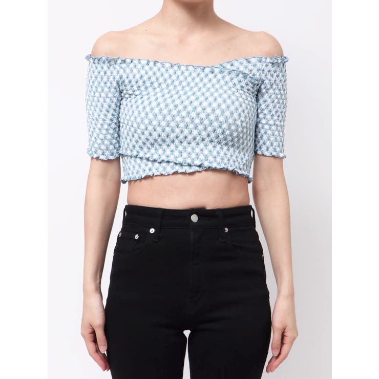 ブルー | フィットクロスバンドトップ | EMODA