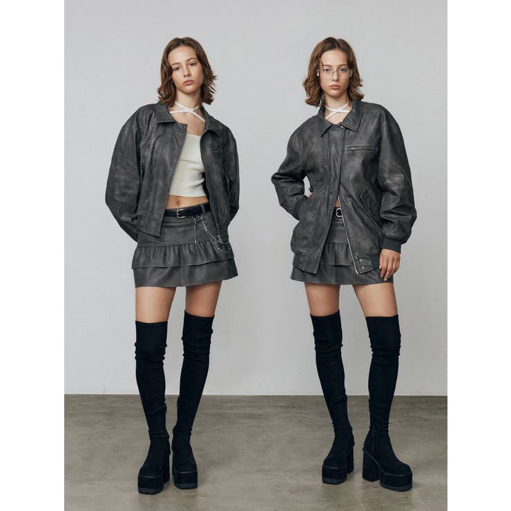 ヴィンテージフェイクレザーブルゾン | EMODA | 詳細画像2 