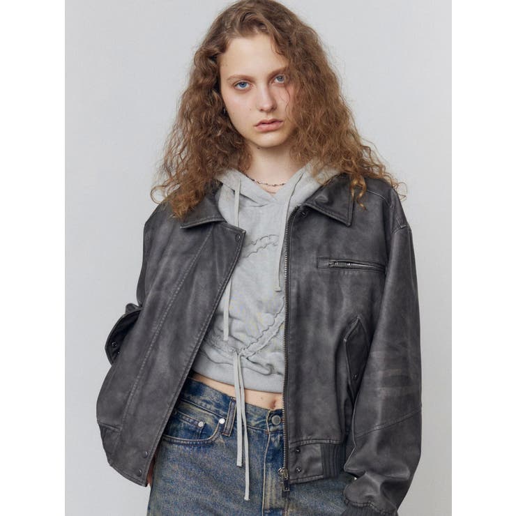 ヴィンテージフェイクレザーブルゾン | EMODA | 詳細画像20 