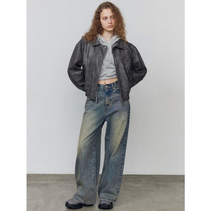 ヴィンテージフェイクレザーブルゾン | EMODA | 詳細画像21 