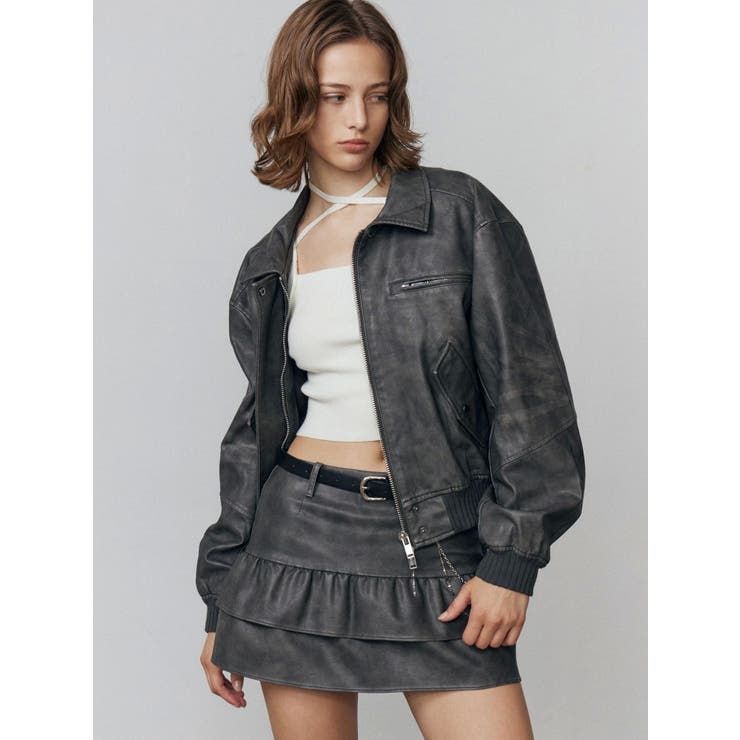 ヴィンテージフェイクレザーブルゾン | EMODA | 詳細画像24 