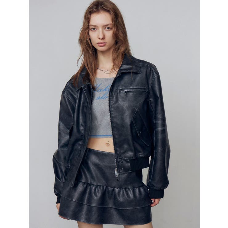 ヴィンテージフェイクレザーブルゾン | EMODA | 詳細画像26 