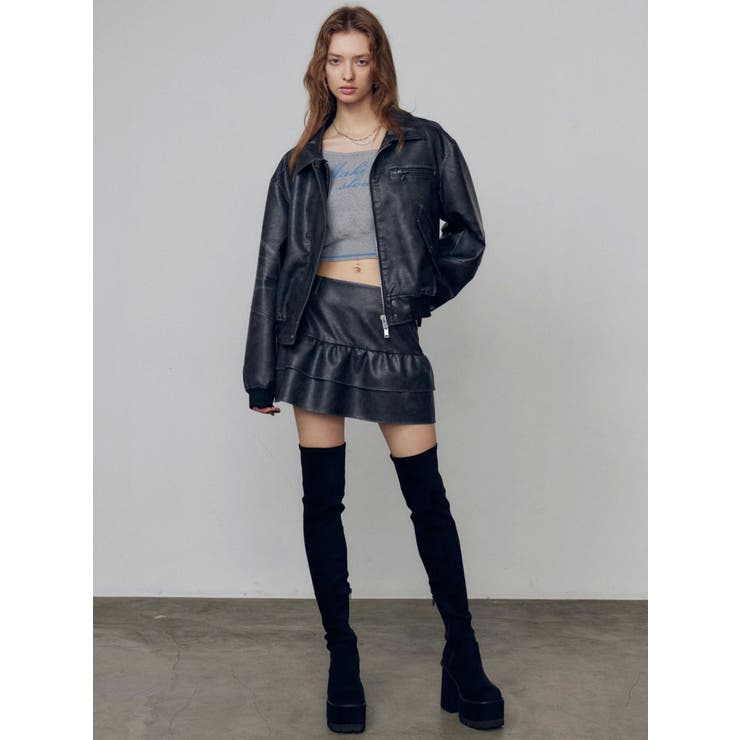 ヴィンテージフェイクレザーブルゾン | EMODA | 詳細画像27 