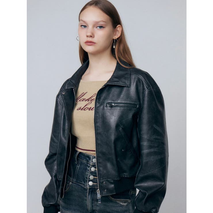ヴィンテージフェイクレザーブルゾン | EMODA | 詳細画像29 