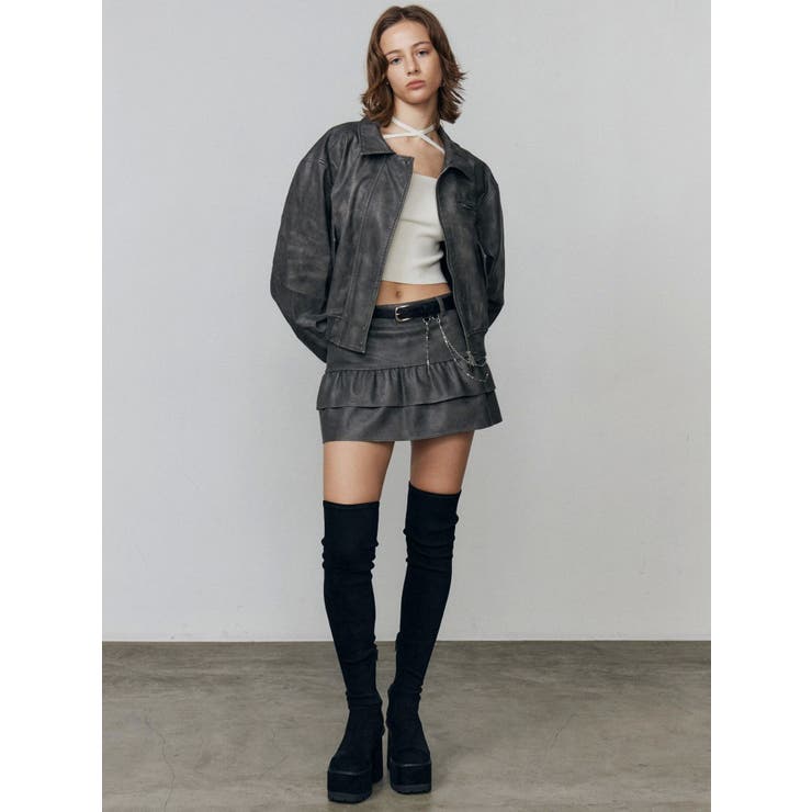 ヴィンテージフェイクレザーブルゾン | EMODA | 詳細画像3 