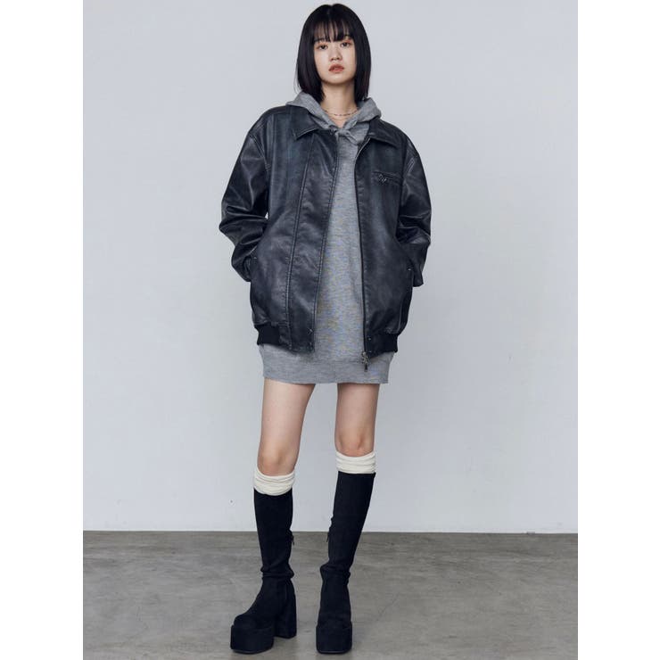 羊革 本革 レディース ライダース ジャケット エモダ EMODA アイボリー emoda-29-5.jpg