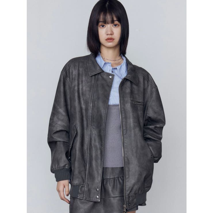 ヴィンテージフェイクレザーブルゾン | EMODA | 詳細画像34 