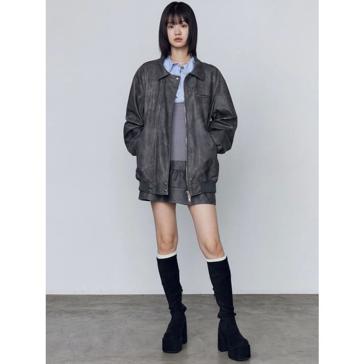 ヴィンテージフェイクレザーブルゾン | EMODA | 詳細画像35 