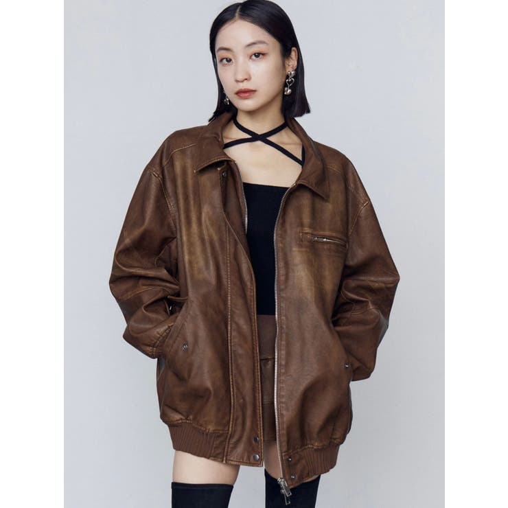 ヴィンテージフェイクレザーブルゾン | EMODA | 詳細画像40 