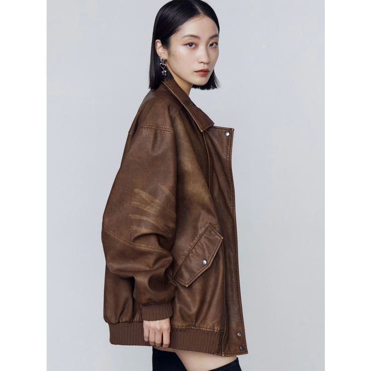 ヴィンテージフェイクレザーブルゾン | EMODA | 詳細画像41 