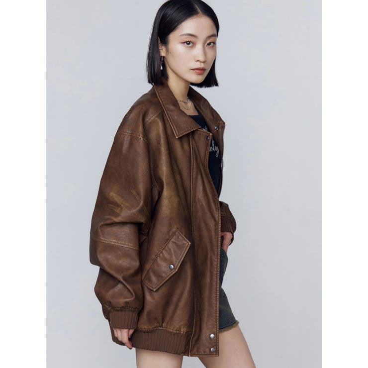 ヴィンテージフェイクレザーブルゾン | EMODA | 詳細画像47 