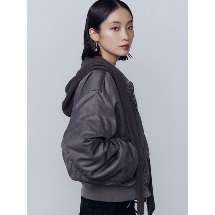 スカーフフーディナイロンブルゾン | EMODA | 詳細画像13 