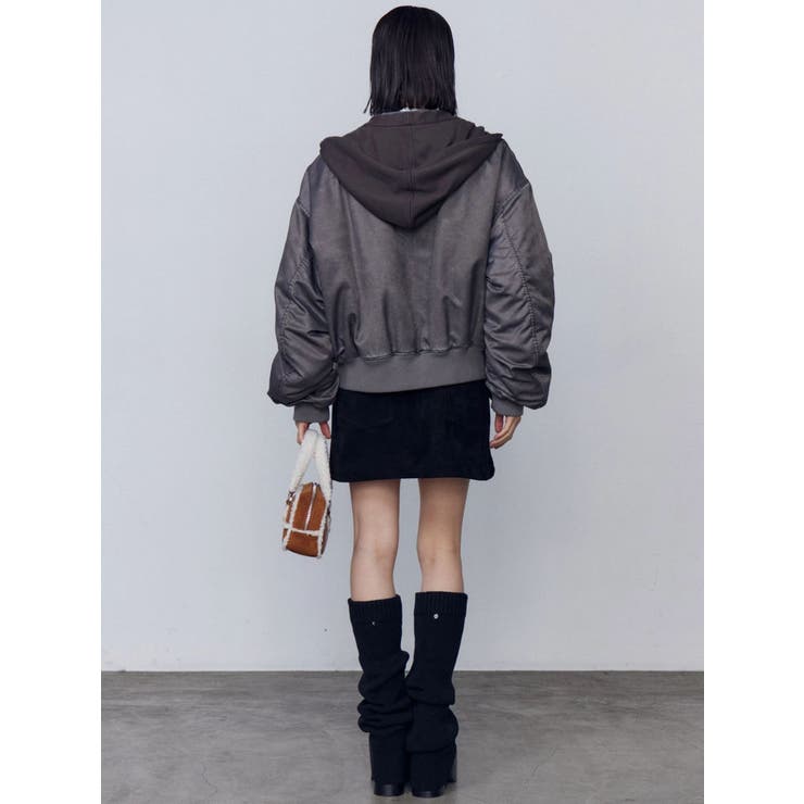 スカーフフーディナイロンブルゾン | EMODA | 詳細画像17 