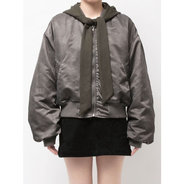 スカーフフーディナイロンブルゾン | EMODA | 詳細画像18 