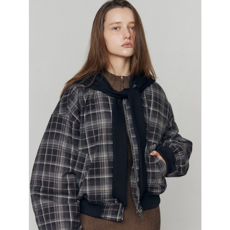 スカーフフーディナイロンブルゾン | EMODA | 詳細画像2 