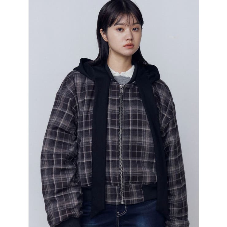 スカーフフーディナイロンブルゾン | EMODA | 詳細画像6 