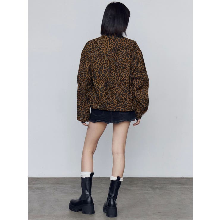 【HOBBS】ダークレオパード 耐水性ショートエコファージャケット HOBBS】ダークレオパード 耐水性ショートエコファージャケット