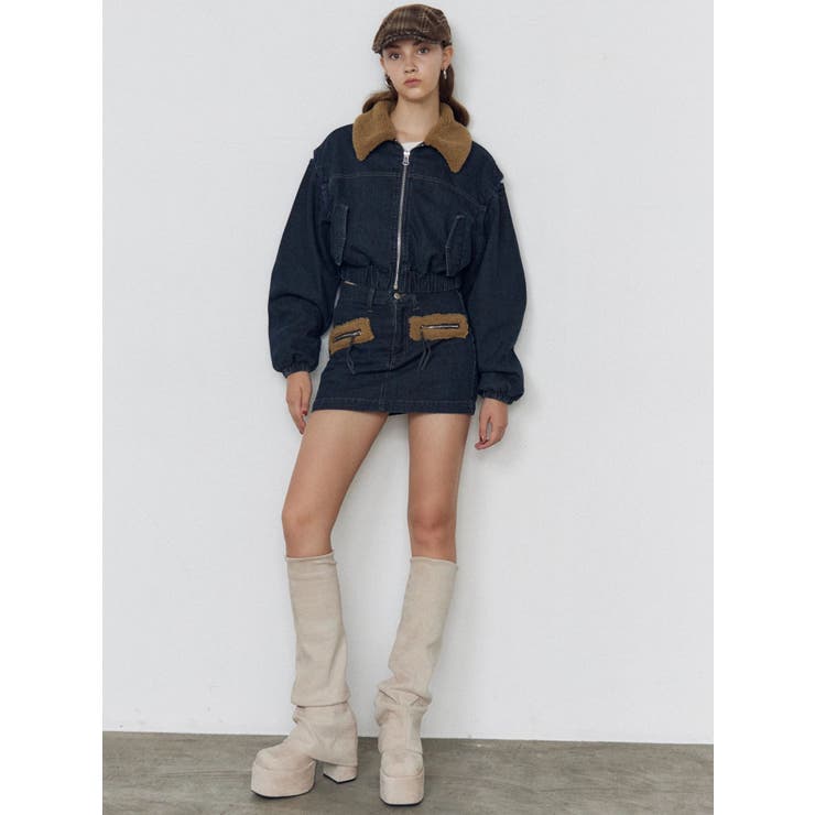 ボアカラーデニムブルゾン | EMODA | 詳細画像43 