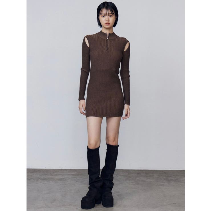 オープンリブジップニットワンピース | EMODA | 詳細画像33 