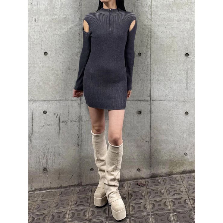 オープンリブジップニットワンピース | EMODA | 詳細画像6 