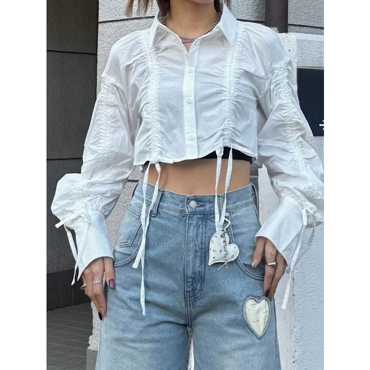 ストリングリボンショートシャツ | EMODA | 詳細画像2 