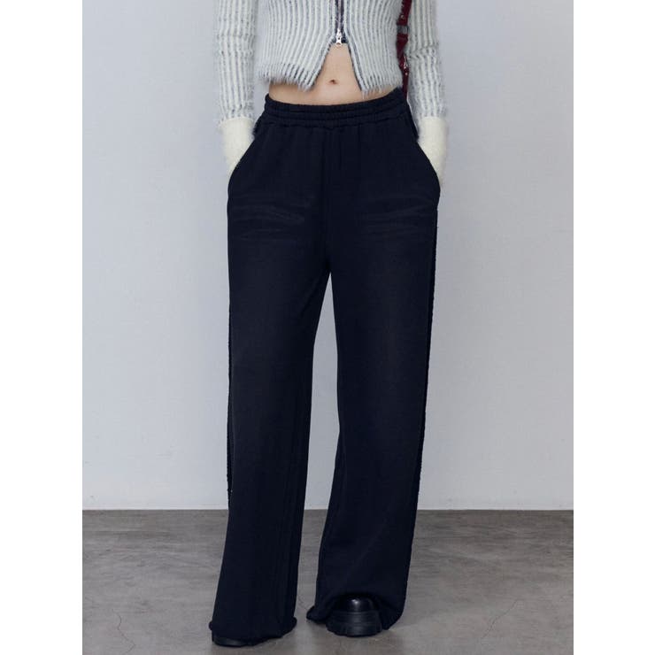 ブラック | シェービングスウェットパンツ | EMODA