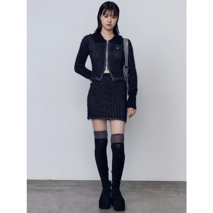 シャギープレーティングポケットスカート | EMODA | 詳細画像3 