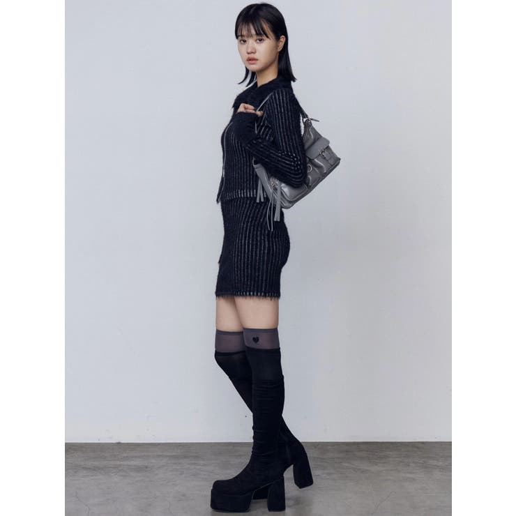 シャギープレーティングポケットスカート | EMODA | 詳細画像4 