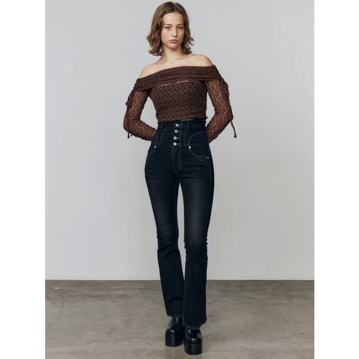 スーパーハイウエストフレアパギンス | EMODA | 詳細画像41 