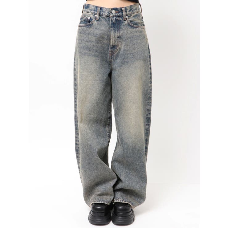 アートステッチワイドルーズジーンズ[品番：MKSW0065829]｜EMODA