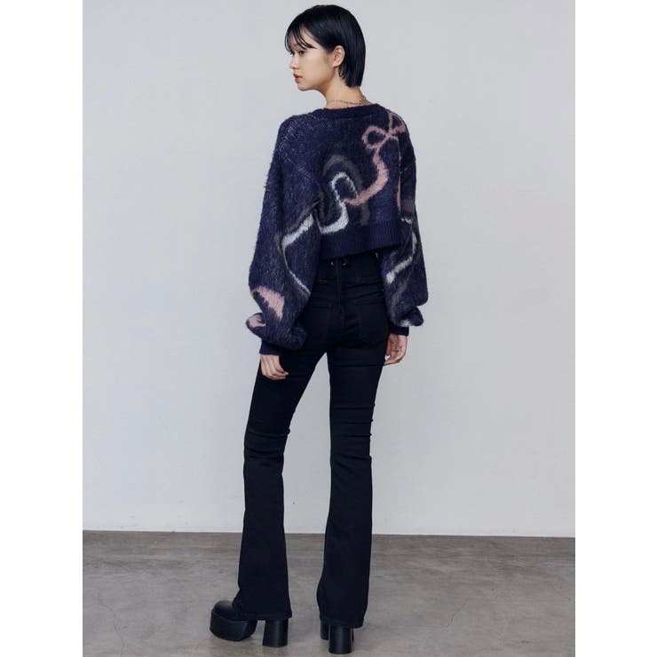 スリーレスアップハイウエストフレアパギンス | EMODA | 詳細画像10 