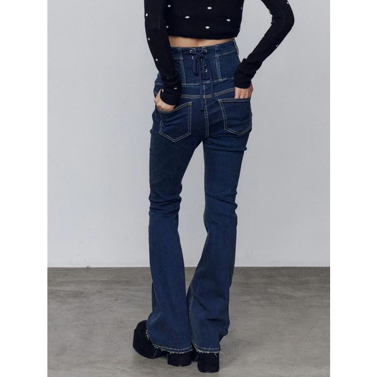 スリーレスアップハイウエストフレアパギンス | EMODA | 詳細画像12 