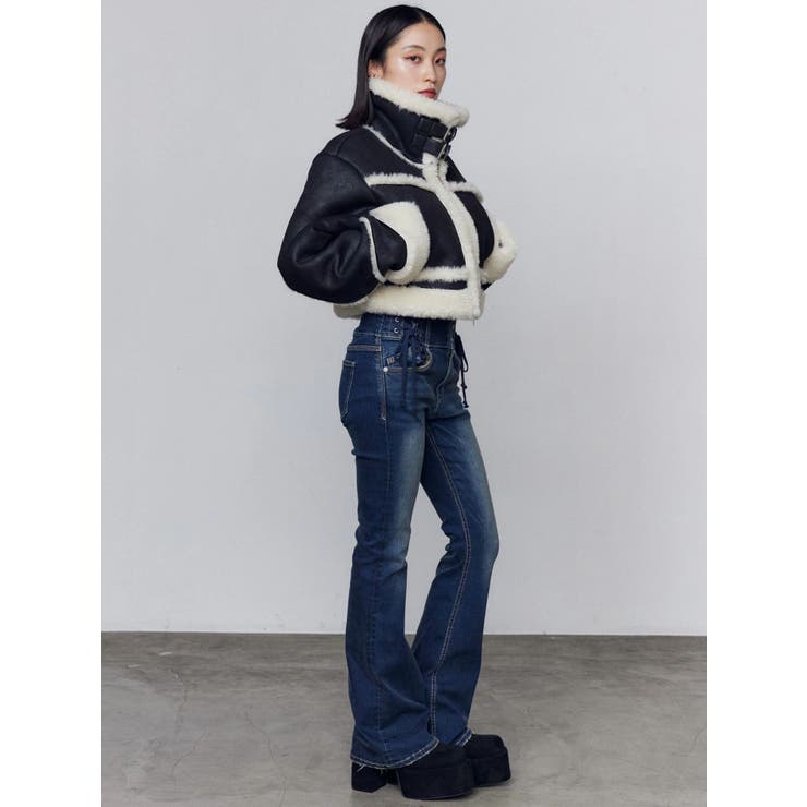 スリーレスアップハイウエストフレアパギンス | EMODA | 詳細画像16 