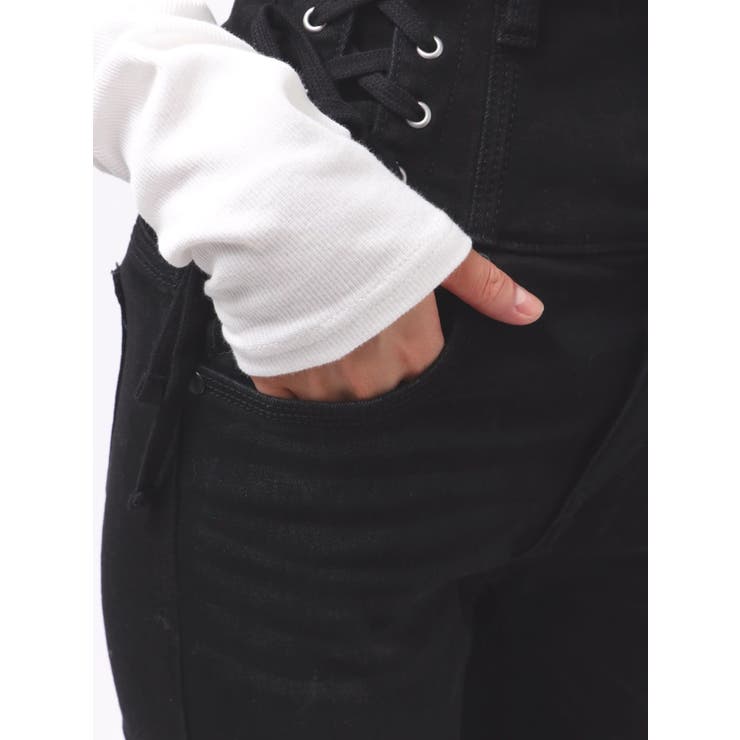 スリーレスアップハイウエストフレアパギンス | EMODA | 詳細画像25 