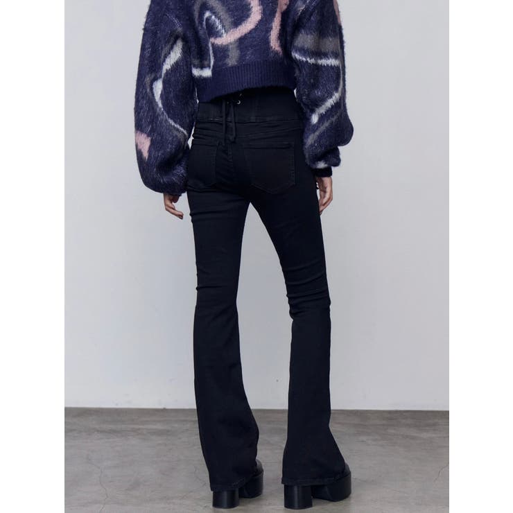 スリーレスアップハイウエストフレアパギンス | EMODA | 詳細画像7 