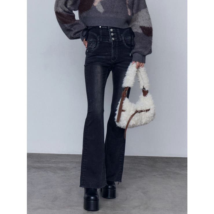 リボンハイウエストフレアパギンス | EMODA | 詳細画像14 