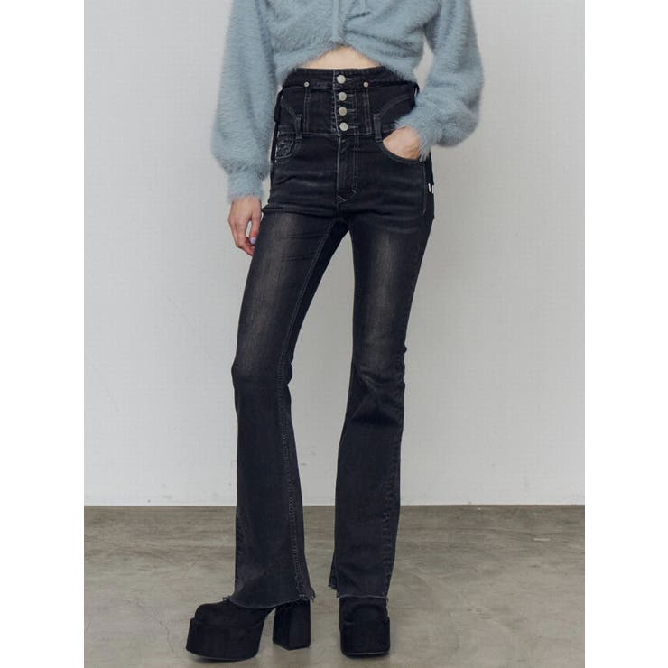 リボンハイウエストフレアパギンス | EMODA | 詳細画像19 