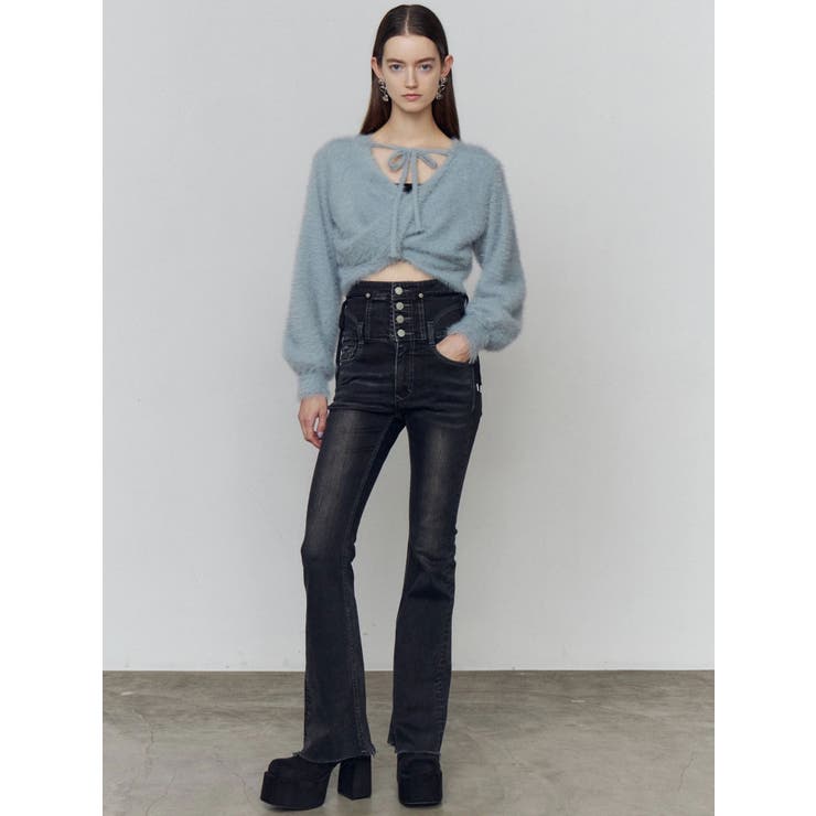 リボンハイウエストフレアパギンス | EMODA | 詳細画像20 