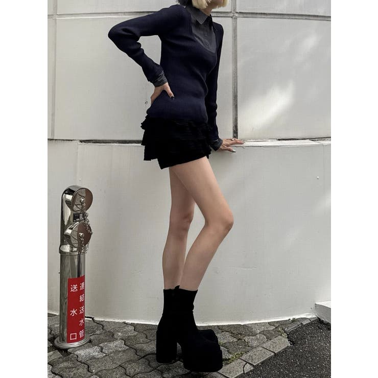 ドッキングシャツニットトップ | EMODA | 詳細画像8 