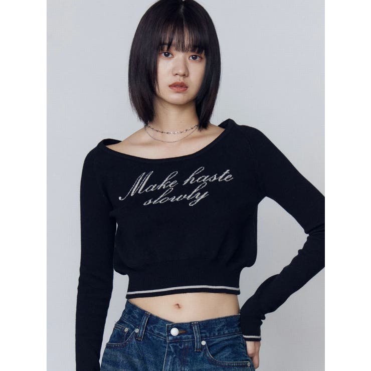 フロントロゴクロップニット | EMODA | 詳細画像32 