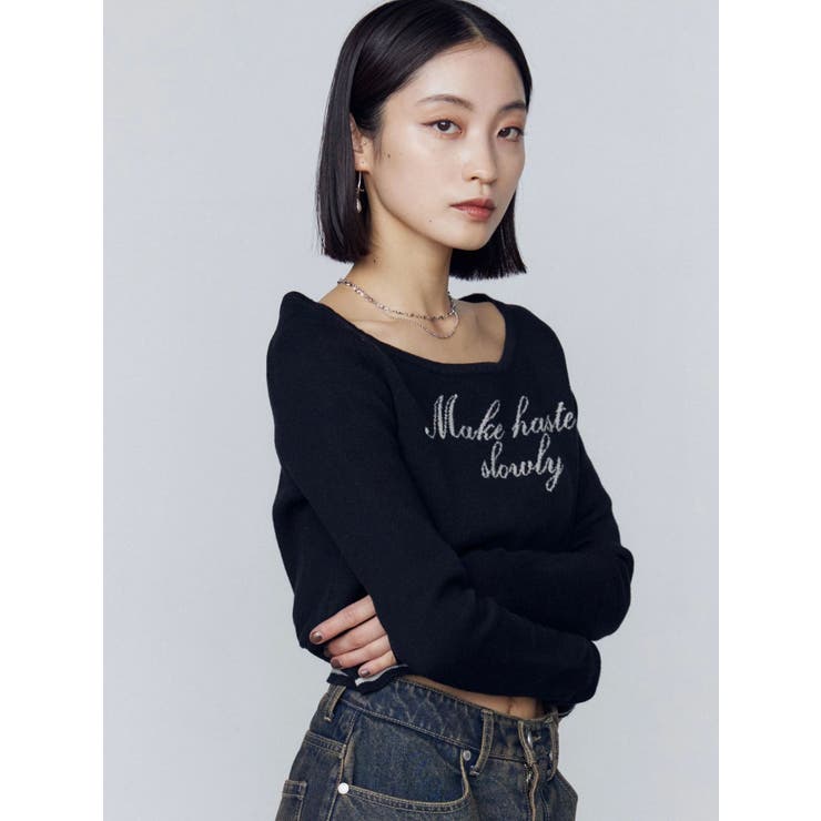 フロントロゴクロップニット | EMODA | 詳細画像38 