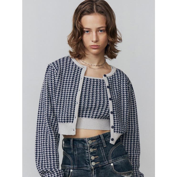 ハウンズトゥースツインニット | EMODA | 詳細画像1 