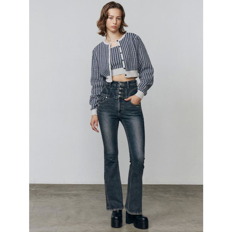 ハウンズトゥースツインニット[品番：MKSW0065837]｜EMODA