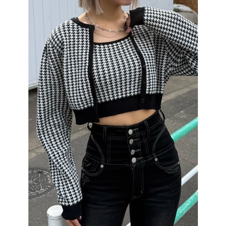 ハウンズトゥースツインニット | EMODA | 詳細画像3 