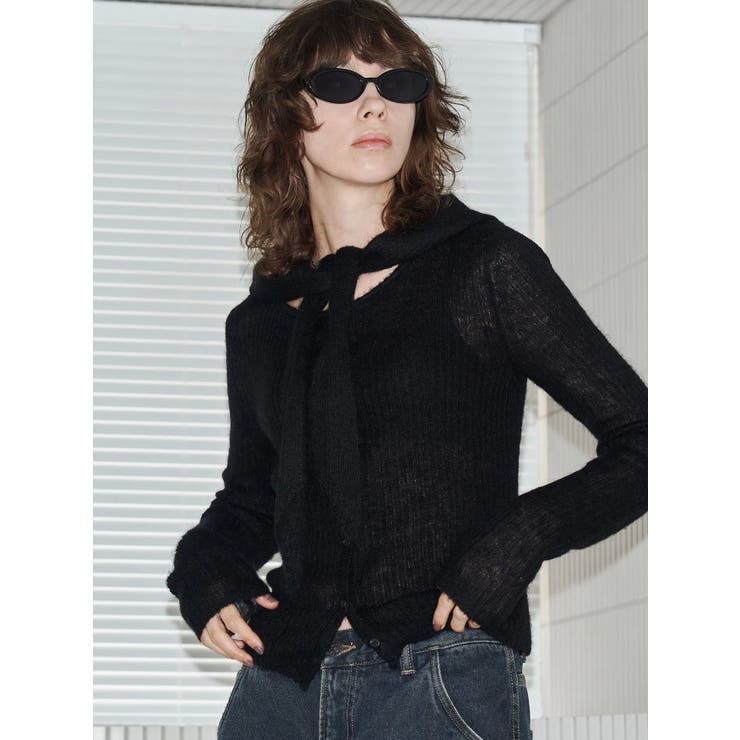 ブラック | 【VEQUM】FOODIE KNIT TOP | EMODA